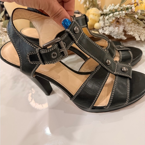 Coach Black Strappy Heels - Picture 2 of 6
